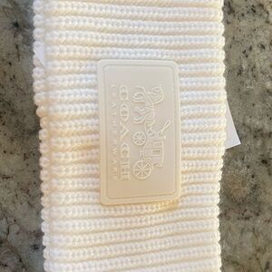 Coach Cream Ribbed Knit Headband